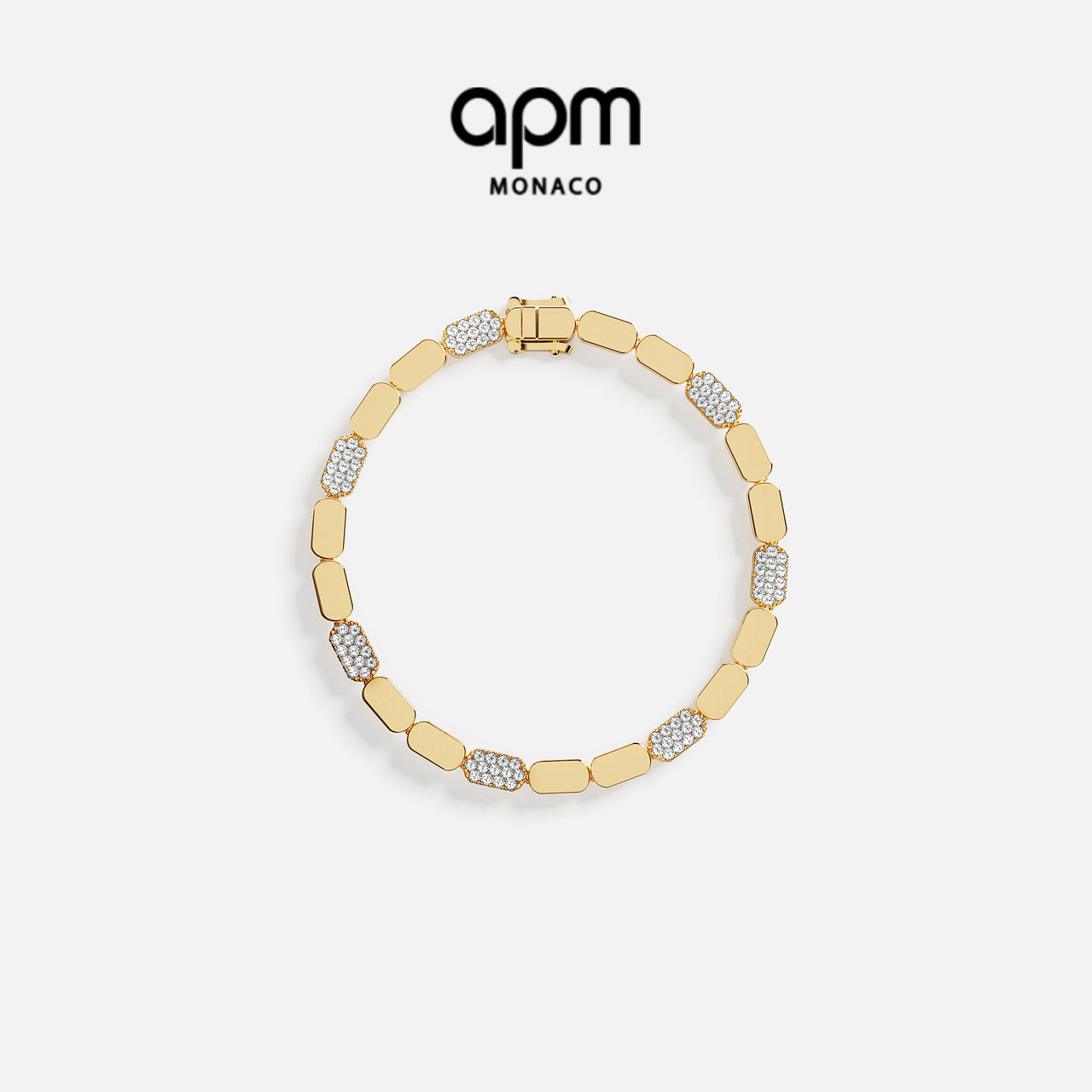 APM精致金色手链个性设计感