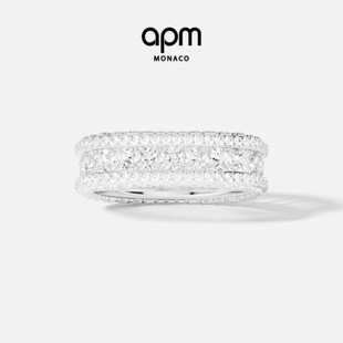 Monaco密镶925银戒指轻奢情侣对戒生日新年礼物 APM 杨紫同款