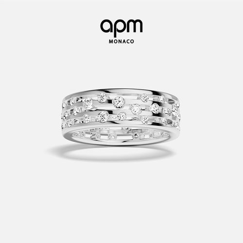 [周翊然同款新品]APM Monaco Graphique几何戒指镂空设计感中性风