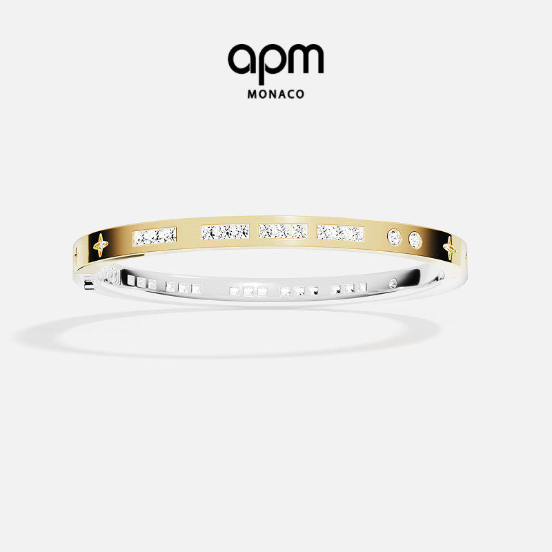 APM Monaco Morse TOI MOI手镯白色金黄色摩