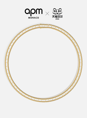 APM Monaco金黄色Cordage项链扭纹设计感锁骨链项圈礼物