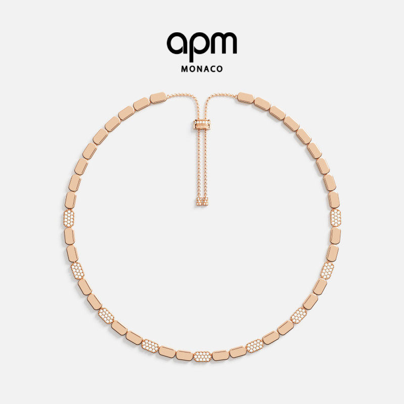 [杨紫同款]APM Monaco玫瑰金可调节项链生简约饰品手饰生