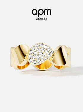 [杨紫同款]APM Monaco Galet戒指金黄色女手饰指环送人生日礼物