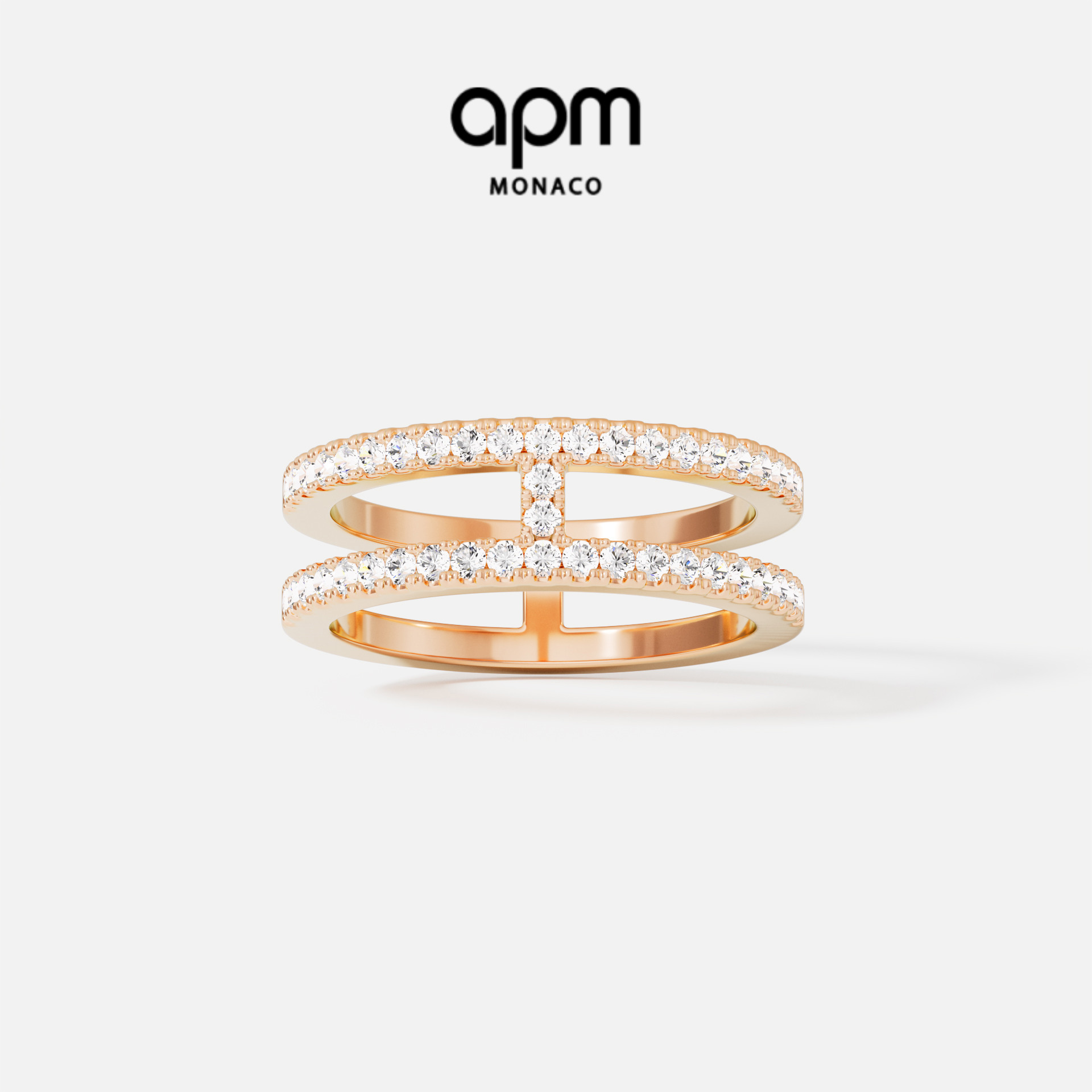 APM双层戒指几何简约情侣