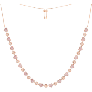 [杨紫同款]APM Monaco粉母贝心相连可调节项链女高级情人节礼物