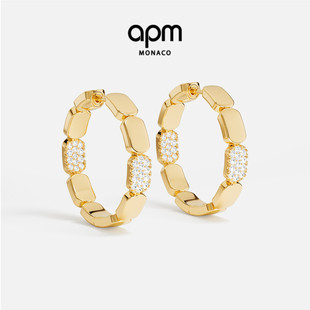 [杨紫同款]APM Monaco小号金色圈形耳环高级简约送朋友情人节礼物