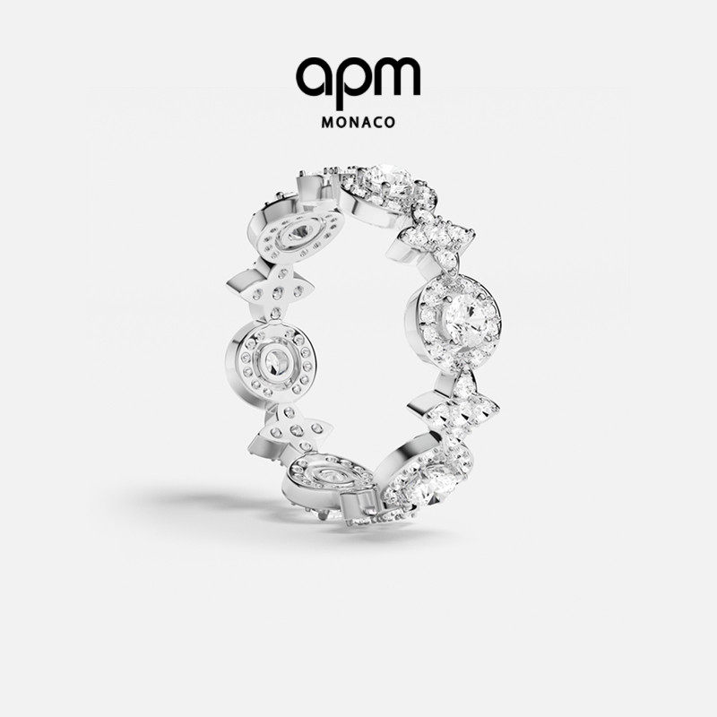 [杨紫同款]APM Monaco流星圆圈白雪公主戒指情侣对戒送人