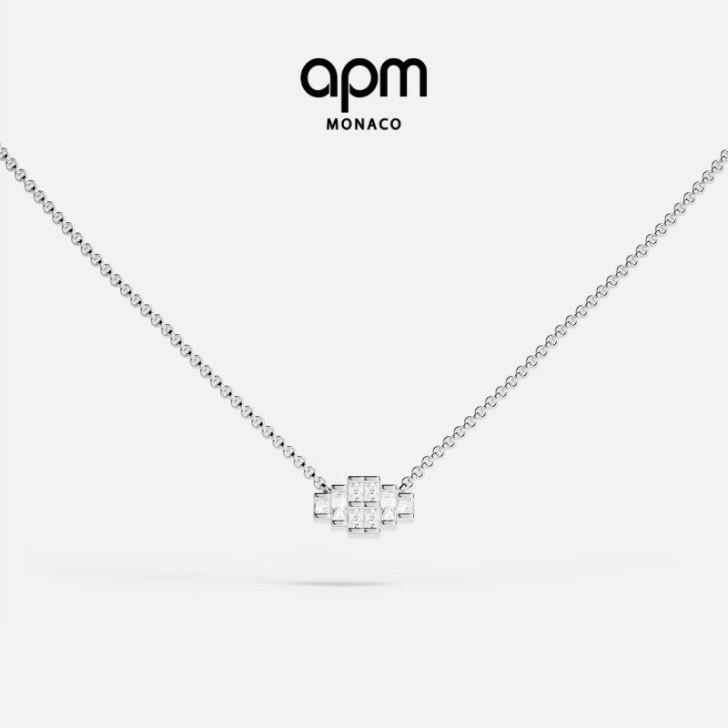 [春季新品]APM Monaco Art Deco可调节项链银白
