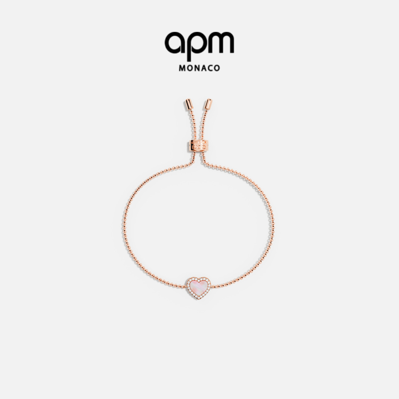 APM粉母贝手链爱心简约通勤约会