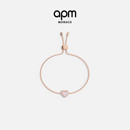 APM Monaco粉母贝爱心手链可调节玫瑰金轻奢手饰送人生日新年礼物