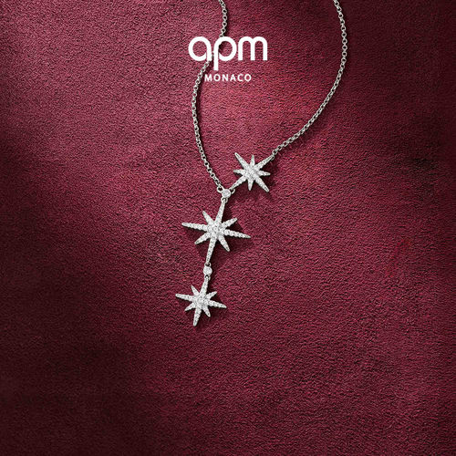 APM三流星六芒星项链女生日礼物