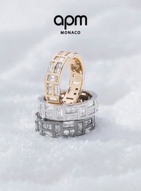 [新品]APM Monaco Ice冰块戒指金黄色简约优雅手饰精致圣诞礼物