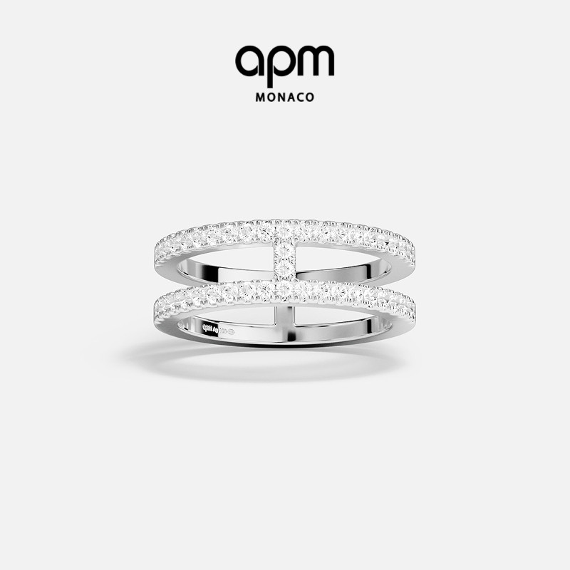 APM双层戒指几何简约时尚