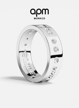 [周翊然同款]APM SMILE摩斯密码戒指男女生银白色戒指新年礼物