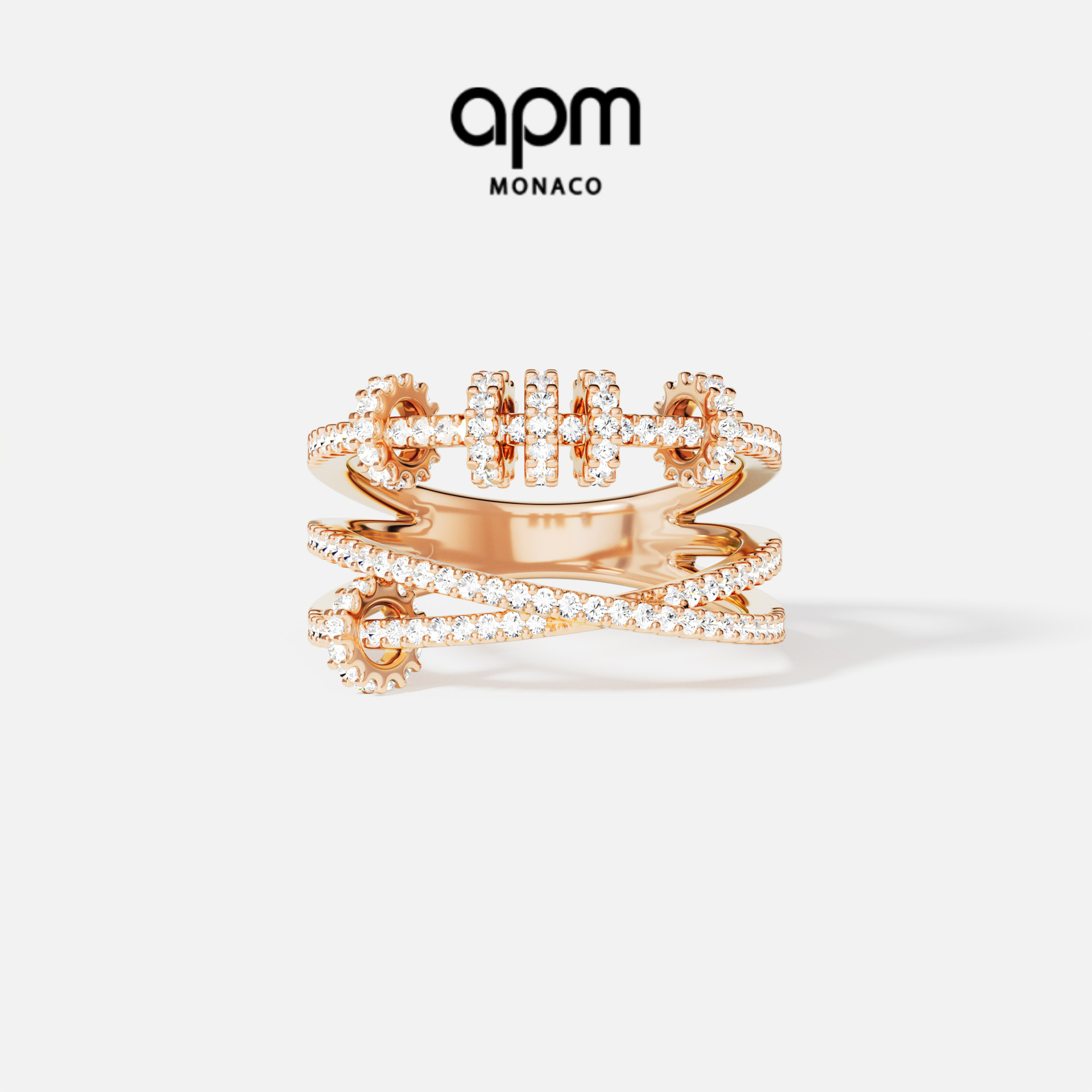 APM金饰来运转戒指玫瑰金