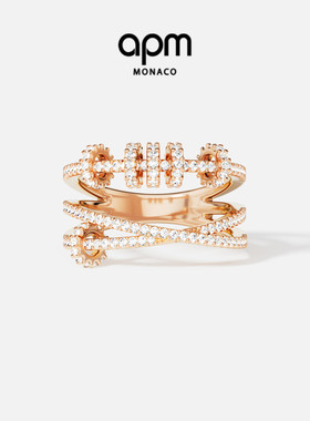 APM Monaco玫瑰金饰来运转戒指新款潮简约手饰送人新年情人节礼物