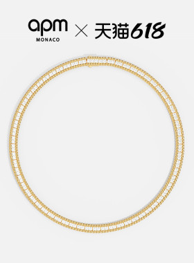 [杨紫同款]APM Monaco金黄色Torsade密镶项圈项链扭纹设计感新品