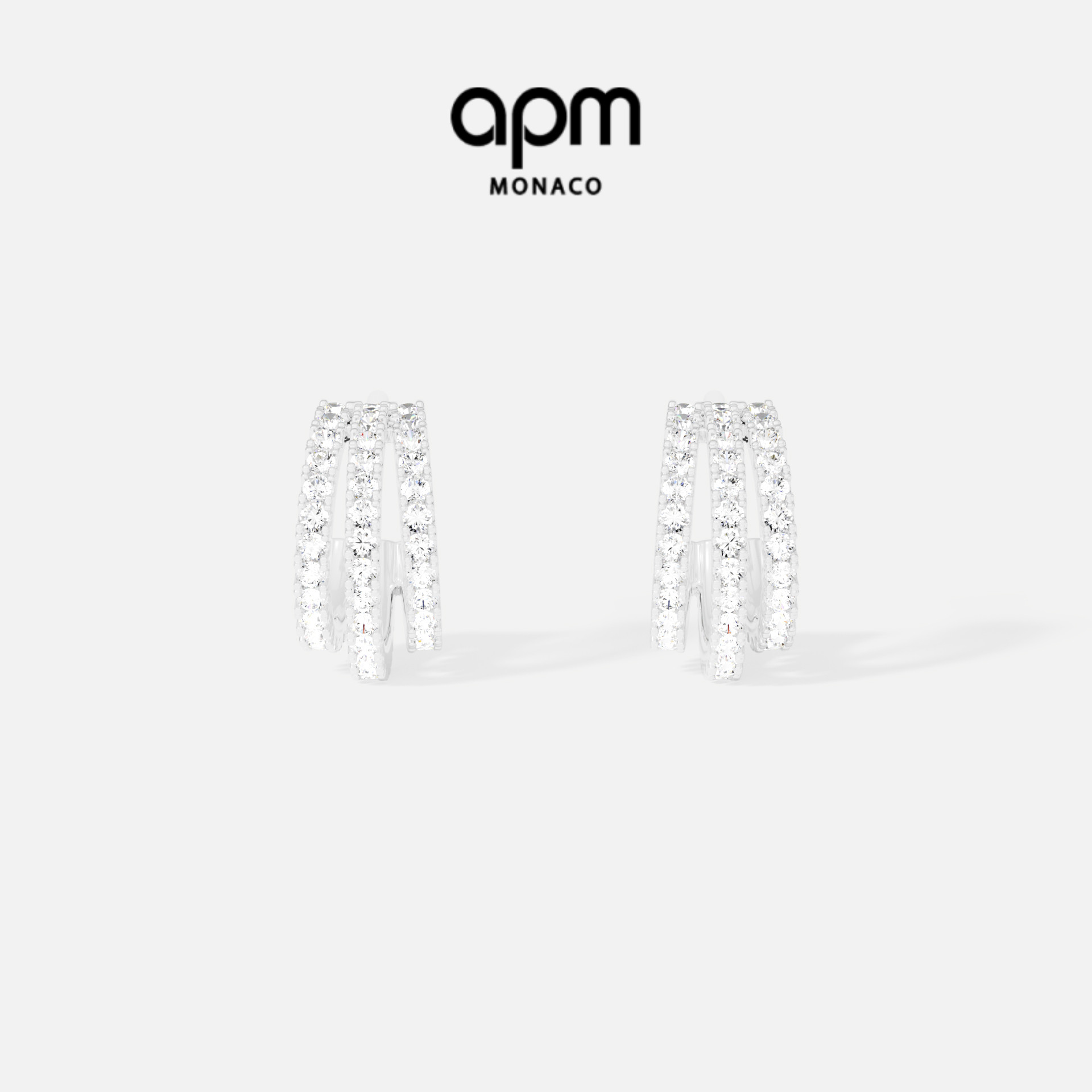 APM三层圈形耳环925银简约设计感