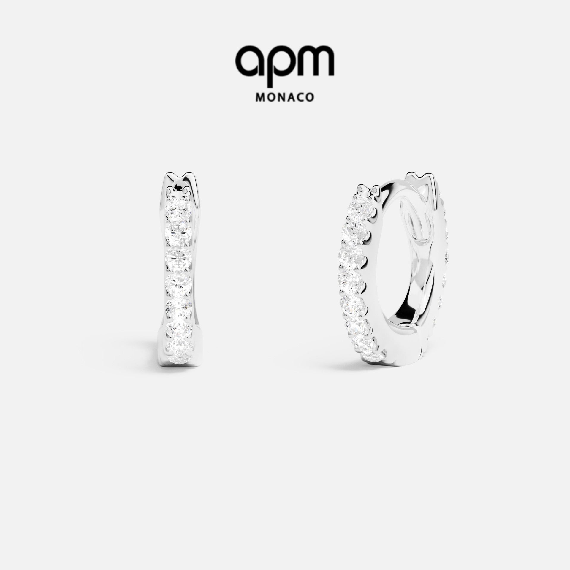 APM密镶耳环精致时尚925银