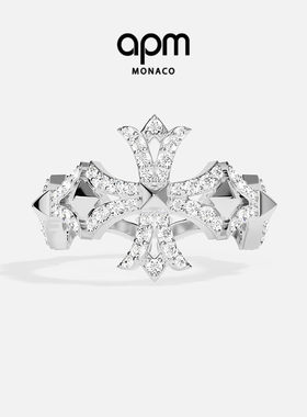 APM Monaco白色Rock戒指个性十字经典设计感前卫生日礼物