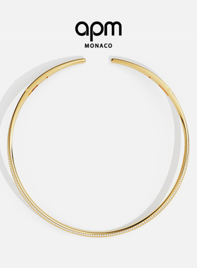 APM Monaco金黄色精致Riviera项链设计感项圈choker