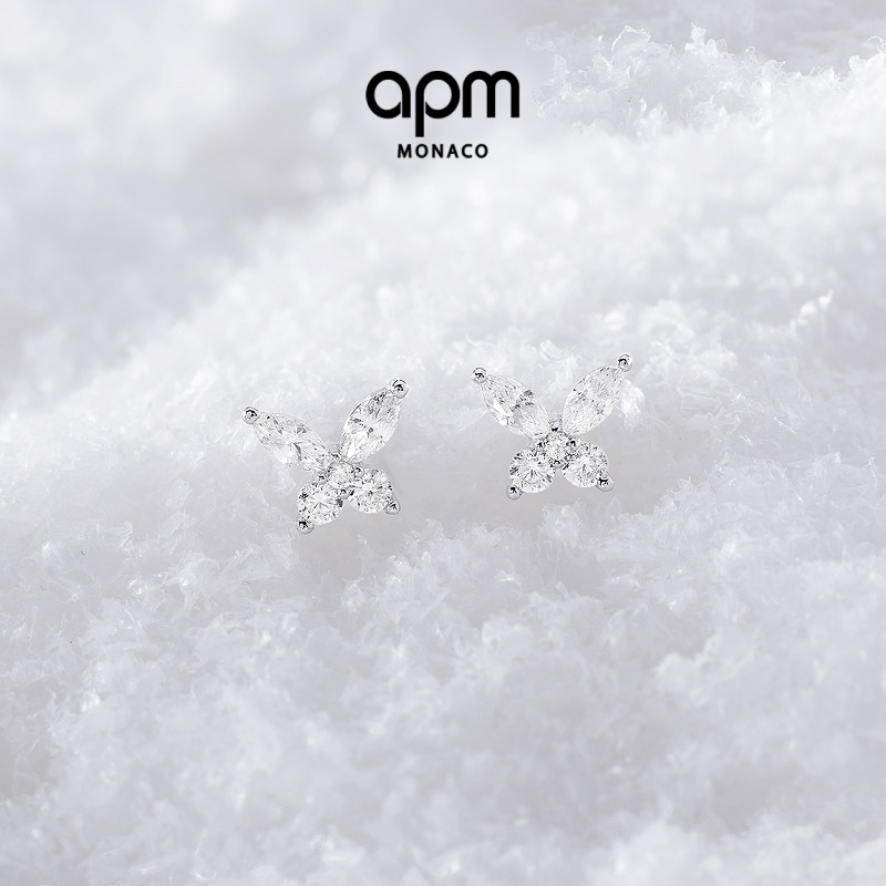 APM蝴蝶耳钉925银简约简约