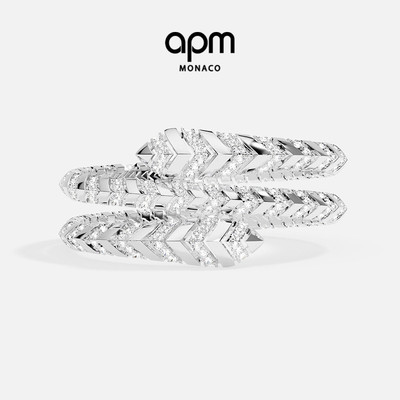 [杨紫同款]APM Monaco银白密镶Kaa双层环绕式手镯手饰情人节礼物