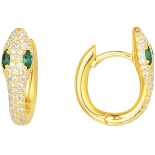 APM Monaco绿宝石灵蛇小巧耳环女简约轻奢耳饰送人38妇女节礼物