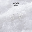 APM Monaco蝴蝶耳钉简约耳环轻奢银耳饰送女生送人生日新年礼物
