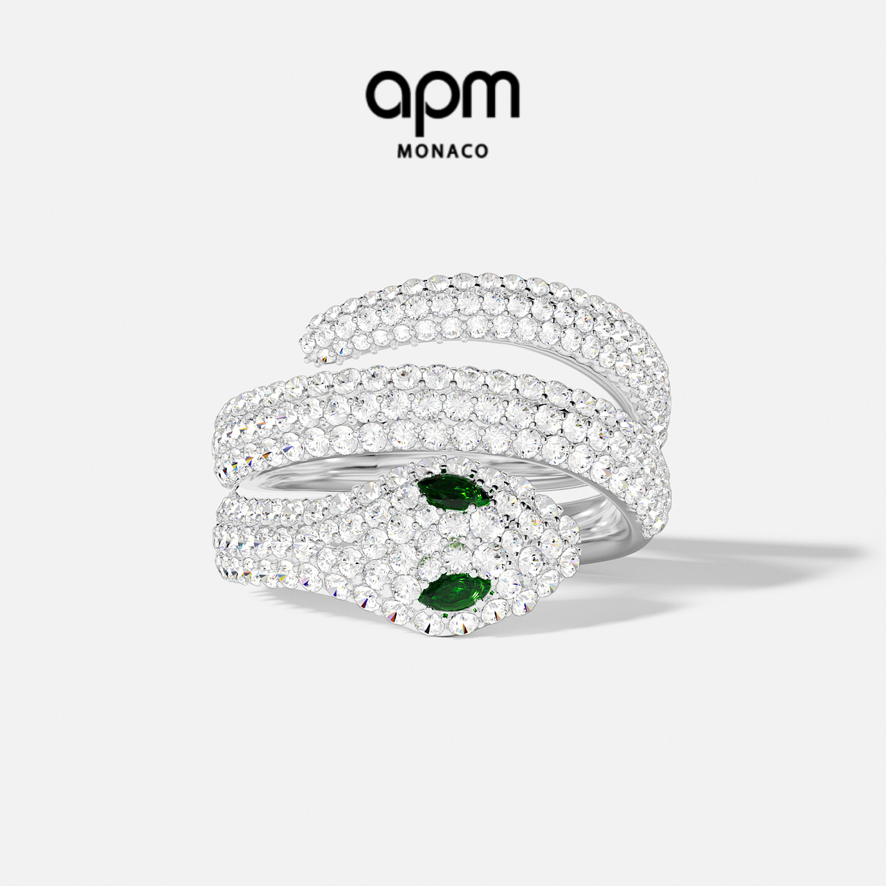 APM银白色密镶Kaa戒指高级感