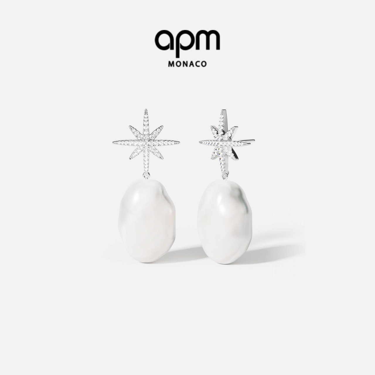 APM杨紫同款巴洛克珍珠耳环925银