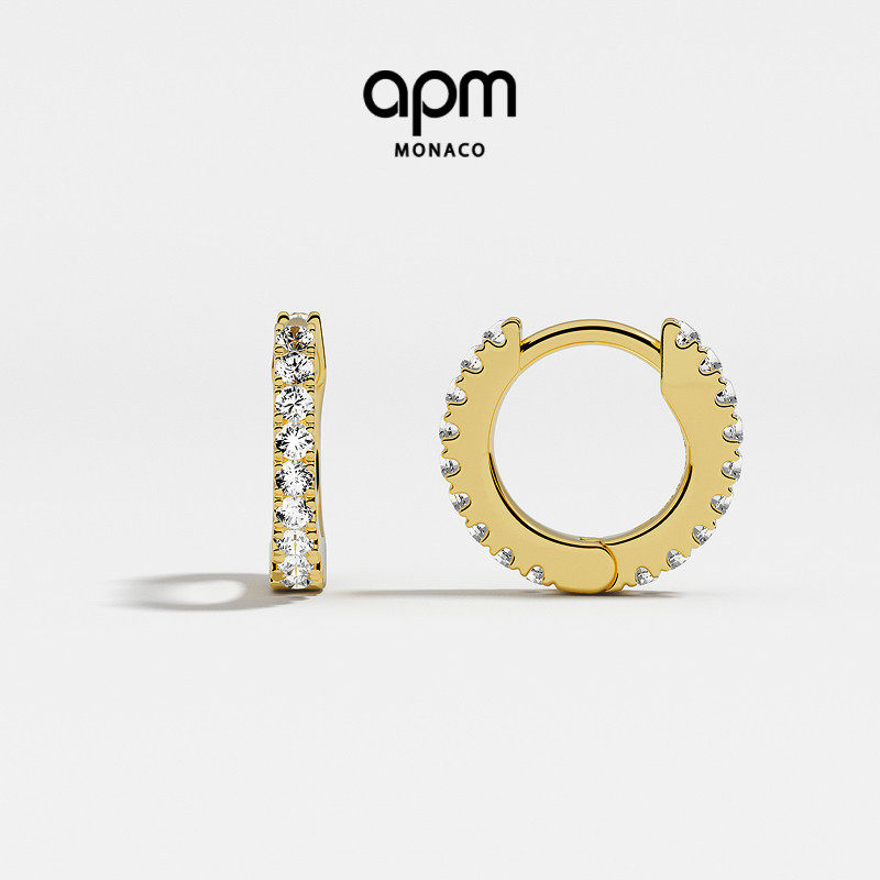 APM Monaco小巧圆环耳饰女生个性轻奢简约气质耳饰送人生日