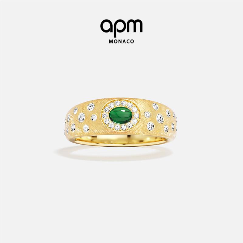 [杨紫同款新品]APM Monaco绿宝石Les Cabochons戒指精致典雅图片