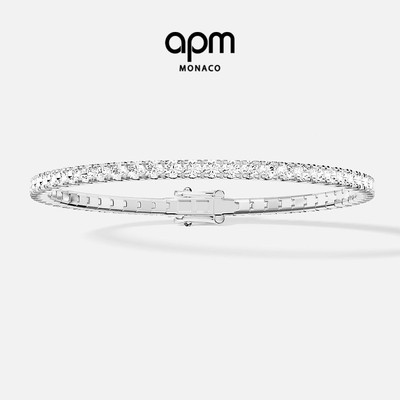 APM Monaco Tennis网球手链密镶经典白色精致简约时尚手饰520