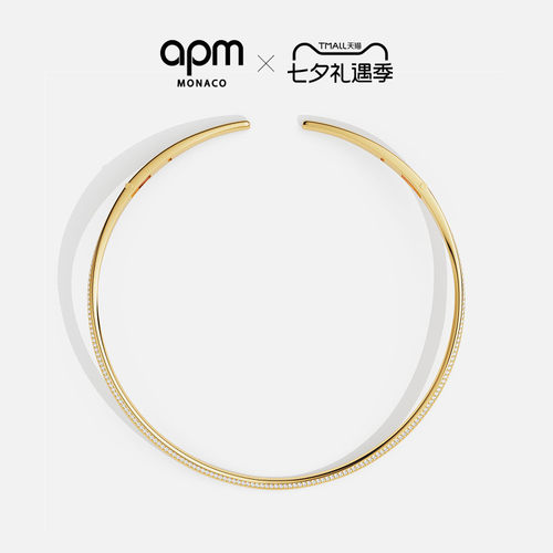 [夏季新品]APM Monaco金黄色精致Riviera项链设计感项圈choker