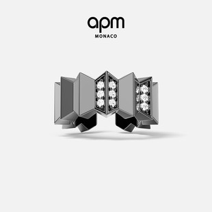 杨紫同款 Down耳夹男耳饰宽版 APM and 新年礼物 Monaco深灰色Up