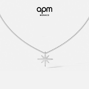 APM 六芒星项链银女颈链简约气质轻奢锁骨链生日新年礼物 Monaco