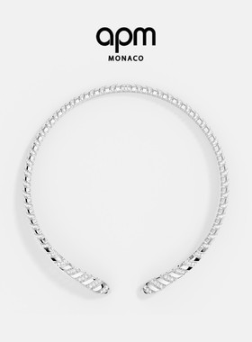 [杨紫同款]APM Monaco银白色密镶Kaa环绕式女项圈设计情人节礼物