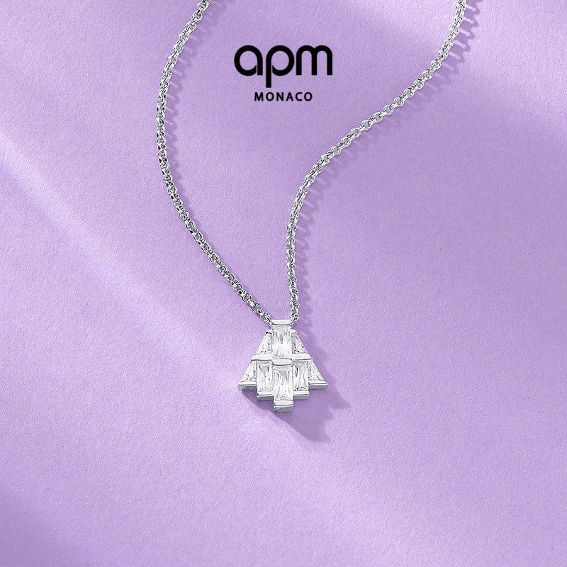 [春季新品]APM Monaco Art Deco可调节项链银白