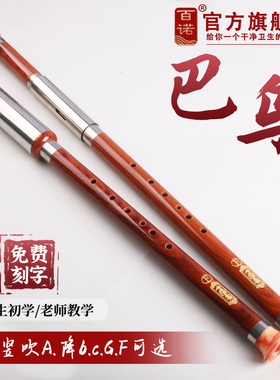横吹竖吹巴乌乐器仿红木c调降b调G调F调成人学生初学考级演奏巴乌