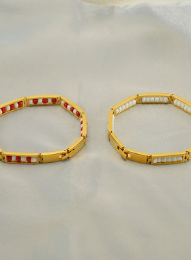 新款钛钢串珠手环小众独特设计气质搭配手链欧美跨境热销品手环