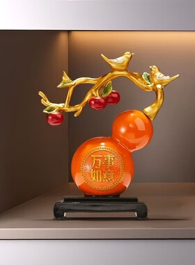 招财鹿葫芦摆件轻奢高档客厅玄关电视柜酒柜家居装饰乔迁新居礼品