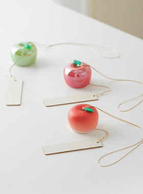 原创家居苹果风铃挂饰庭院子装饰品手工陶瓷创意摆件精致生日礼物