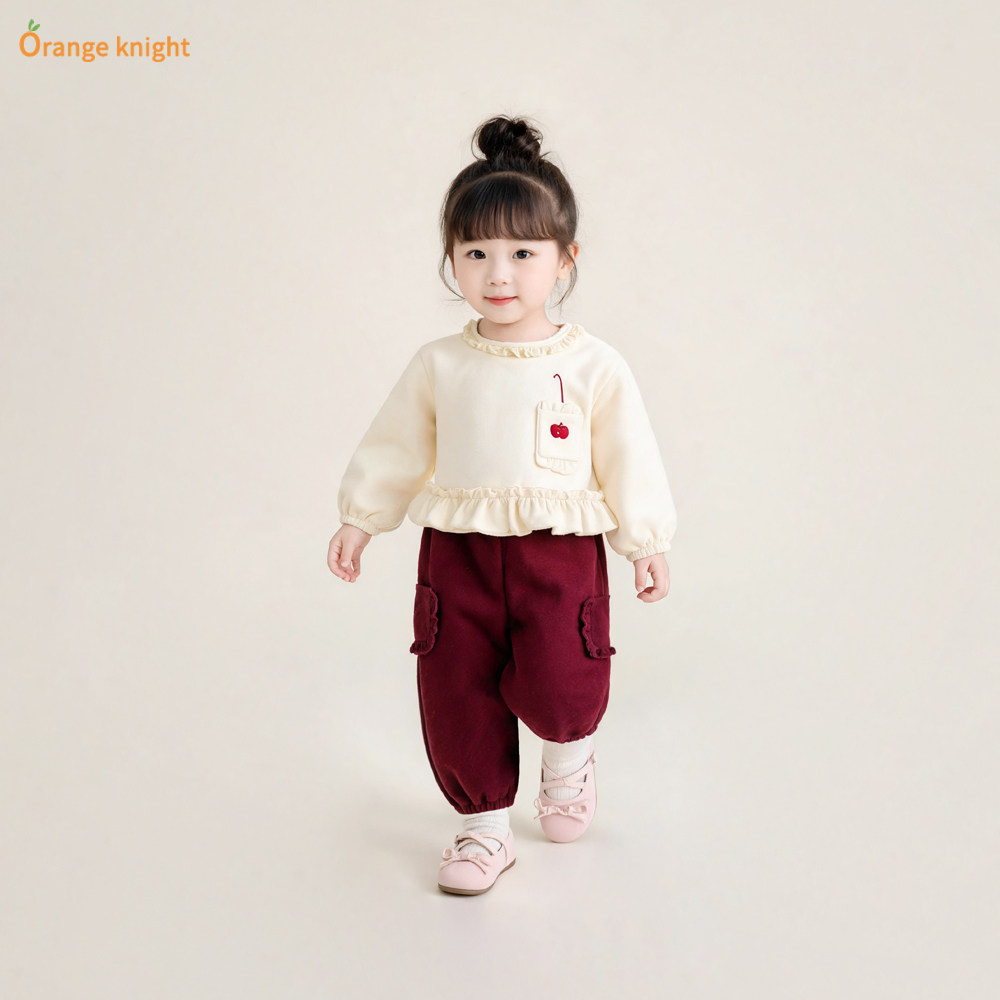 秋冬季新款婴幼儿衣服套装女宝宝可爱休闲风小女孩百搭厚款两件套