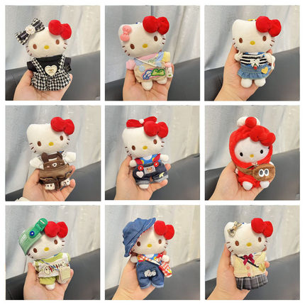 HelloKitty娃衣迷你衣服兔丽丝青蛙水壶背带裤10CM玩偶娃衣换装
