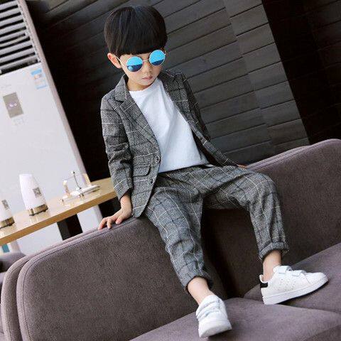 男童西装套装三件套帅气休闲外套英伦西服春秋小男孩韩版儿童礼服