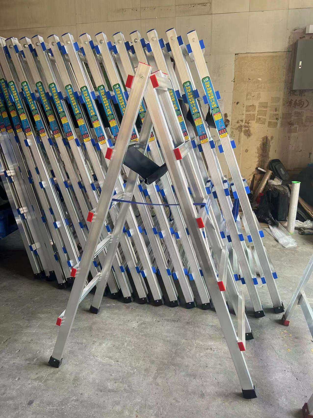 铝合金梯子可行走人字梯加厚焊接工程梯木工移动装修家用折叠铝梯