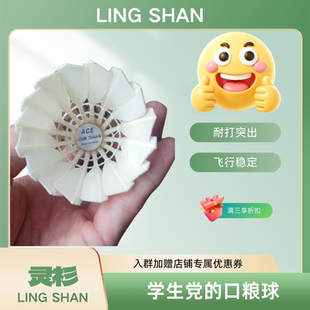 灵杉ACE羽毛球鹚鹄鸭耐打王训练比赛飞行稳定款 质价比系列
