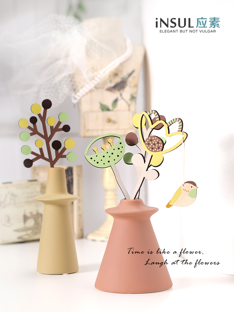 客厅卧室餐厅木制美式花卉摆件