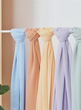 54color solid color chiffon long scarf headscarf Shawl Scarf